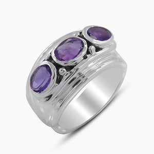 Amethyst Silver Rings