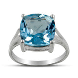 Blue Topaz Gemstone Sterling Silver Ring