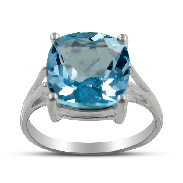 925 Sterling Silver Blue Topaz Ring