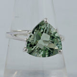 Green Amethyst Gemstone Sterling Silver Ring