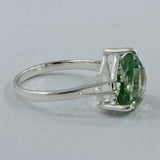 Green Amethyst Gemstone Sterling Silver Ring