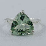 Green Amethyst Gemstone Sterling Silver Ring