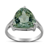 Green Amethyst Gemstone Sterling Silver Ring