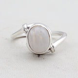 Rainbow Moonstone Silver Ring