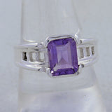 Amethyst Designer Ring 925 Sterling Silver