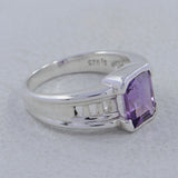 Amethyst Designer Ring 925 Sterling Silver