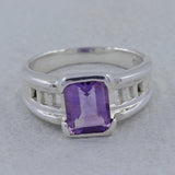 Amethyst Designer Ring 925 Sterling Silver