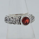 925 Starling Silver Garnet Ring