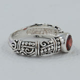 Garnet Gemstone Silver Ring