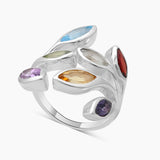 925 Sterling Silver Iolite Leaf Rings