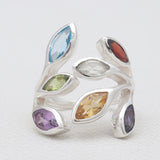 925 Sterling Silver Iolite Leaf Rings