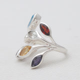 925 Sterling Silver Iolite Leaf Rings