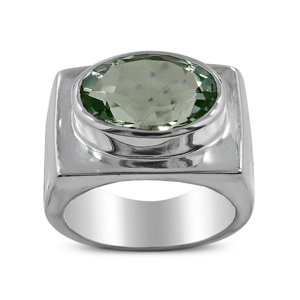 925 Sterling Silver Citrine Men's Ring