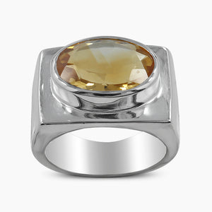 925 Sterling Silver Citrine Men's Rings