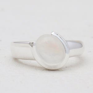 Rainbow Moonstone Silver Rings