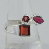 Natural Garnet Silver Ring