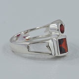 Natural Garnet Silver Ring