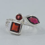 Natural Garnet Silver Ring