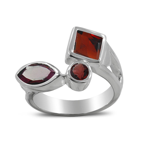 925 Sterling Silver Garnet Ring