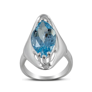 925 Sterling Silver Blue Topaz Rings