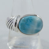 Larimar Gemstone Designer Silver Ring