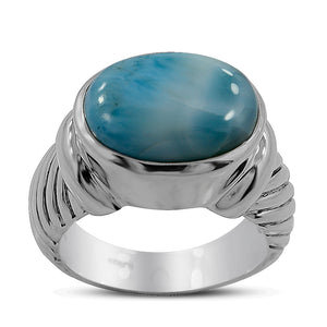 925 Sterling Silver Larimar Ring