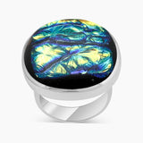Dichroic Glass Silver Rings