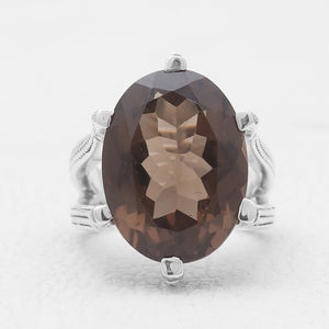 925 Sterling Silver Smoky Quartz Rings