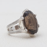 925 Sterling Silver Smoky Quartz Rings