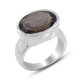 Crystal Quartz Solid Sterling Silver Men's Ring