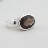 Crystal Quartz Solid Sterling Silver Men's Ring