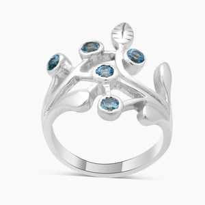 925 Sterling Silver Blue Topaz Rings