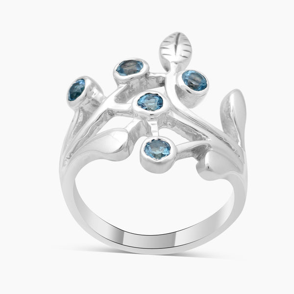 925 Sterling Silver Blue Topaz Rings