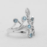 925 Sterling Silver Blue Topaz Rings