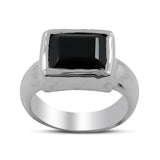 Amethyst Cut Gemstone Designer Silver Ring