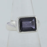 Amethyst Cut Gemstone Designer Silver Ring