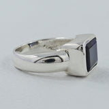 Amethyst Cut Gemstone Designer Silver Ring