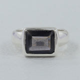 Amethyst Cut Gemstone Designer Silver Ring