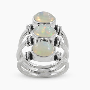 925 Sterling Silver Ethiopian Opal Rings