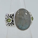 925 Starling Silver Labradorite Ring