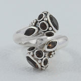 Smoky Quartz Gemstone Silver Rings