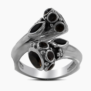 Smoky Quartz Gemstone Silver Rings
