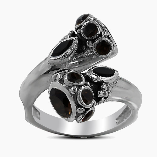 Smoky Quartz Gemstone Silver Rings