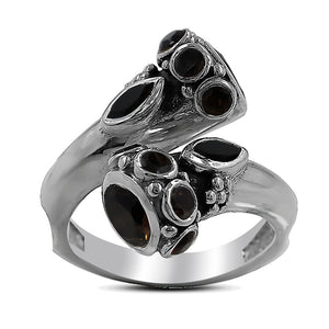 Smoky Quartz Gemstone Silver Rings