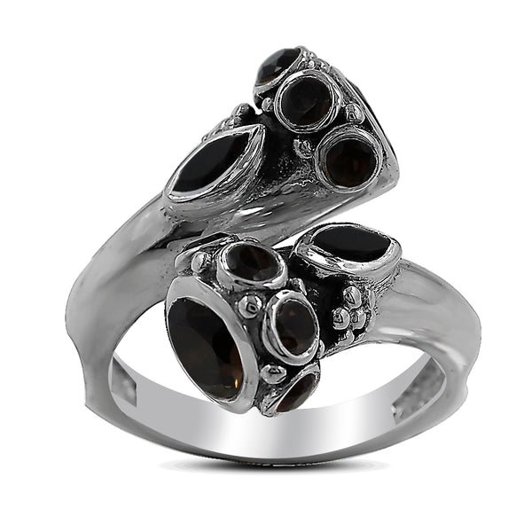 Smoky Quartz Gemstone Silver Rings