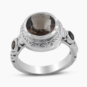 Smoky Quartz Sterling Silver Ring