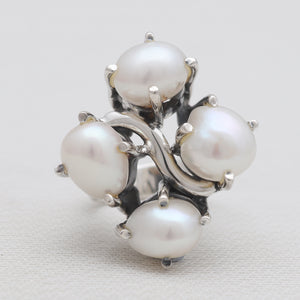 South Sea Pearl Silver Designer Rings