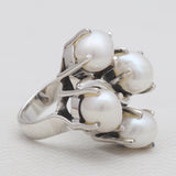 South Sea Pearl Silver Designer Rings