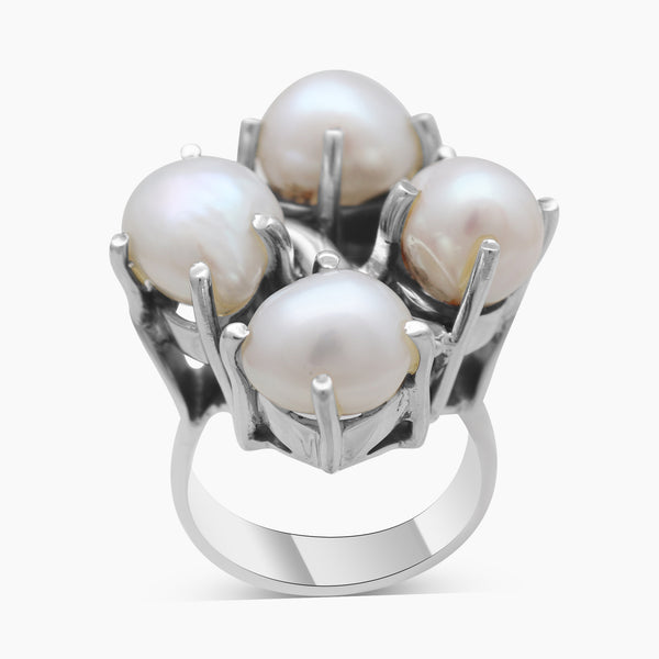 South Sea Pearl Silver Designer Rings