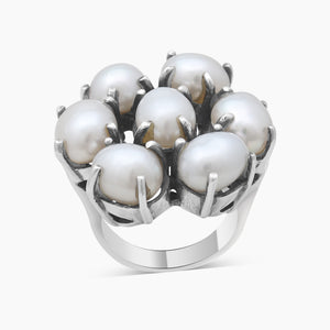 South Sea Pearl Silver Designer Rings